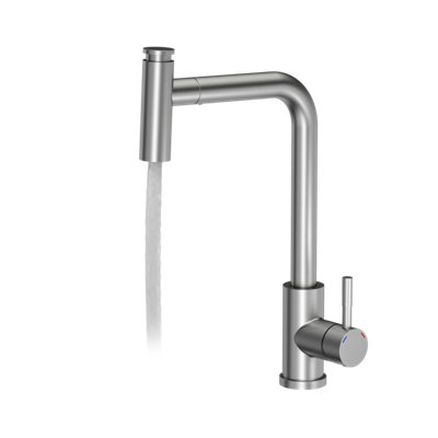 Quadron Meryl Steel pull out kitchen tap with spray function