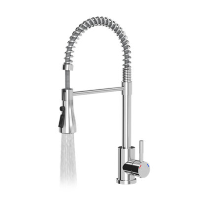 Quadron Salma Steel coil kitchen tap with spray function