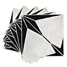 Quadrostyle Astra Black Wall Tile and Furniture Vinyl Stickers 15cm(L) 15cm(W) pack of 6