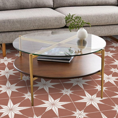 Quadrostyle Astra Terracotta Wall and Floor Tile Vinyl Stickers 30cm(L) 30cm(W) pack of 4