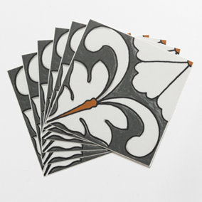 Quadrostyle Carousel Wall Tile and Furniture Vinyl Stickers 15cm(L) 15cm(W) pack of 6