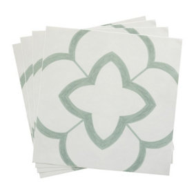 Quadrostyle Kasbah Green Wall and Floor Tile Vinyl Stickers 30cm(L) 30cm(W) pack of 4