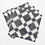Quadrostyle Riad in Black Wall and Floor Tile Vinyl Stickers 30cm(L) 30cm(W) pack of 4