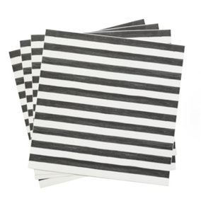 Quadrostyle Stripes Ink Black Wall and Floor Tile Vinyl Stickers 30cm(L) 30cm(W) pack of 4