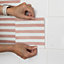 Quadrostyle Stripes Pink Wall Tile and Furniture Vinyl Stickers 15cm(L) 15cm(W) pack of 6