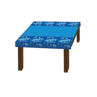 Qualatex Happy Birthday Party Table Cover Blue (One Size)