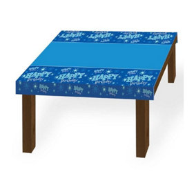Qualatex Happy Birthday Party Table Cover Blue (One Size)