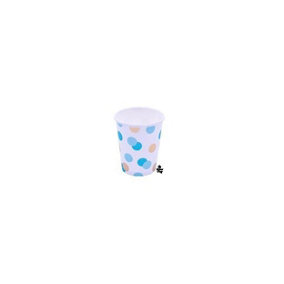 Qualatex Paper Dotted 250ml Party Cup (Pack of 8) Blue/Gold/White (One Size)