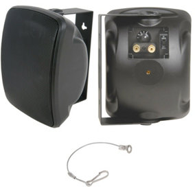 QUALITY 4" 40W Black Outdoor Garden Speaker - 100V & 8ohm - IP44 Wall / Background