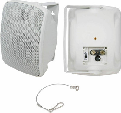 QUALITY 4" 40W White Outdoor Garden Speaker - 100V & 8ohm - IP44 Wall / Background