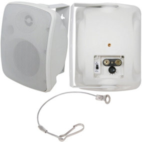 QUALITY 5" 100W White Outdoor Garden Speaker -100V & 8ohm- IP44 Wall / Background