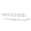 Quality 6 Double Coat Hooks Wall Or Door Mountable in White
