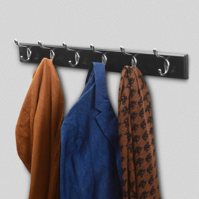 Quality 6 Double Coat Hooks Wall Or Door Mountable on Black Board