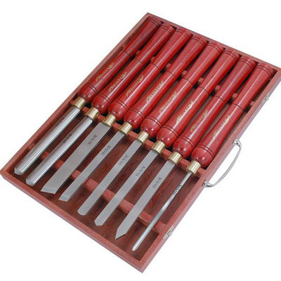 Quality 8pc HSS Lathe Carving Wood Chisel Gouge Set (Neilsen CT0056)