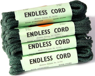 Quality Everlasto 4mm Green Natural Cotton Endless Cord 10 Pack (4mm x 2M Drop)