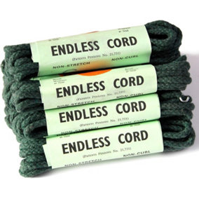 Quality Everlasto 4mm Green Natural Cotton Endless Cord 10 Pack (4mm x 2M Drop)