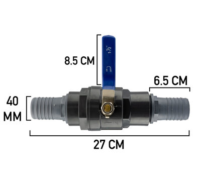 quality flow control valve for pond pump/filters/fountains corrugated pipe (40mm) or 1.5"
