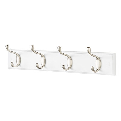 Quality Heavy Duty 4 Double Coat Hooks Wall Or Door Mountable in