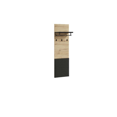 Quant QG-07 Hallway Hanger in Oak Artisan - 400mm x 1330mm x 270mm - Sleek Organisation for Modern Spaces