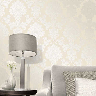 Quartz Damask Wallpaper Gold Fine Decor FD41970