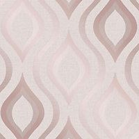 Quartz Geometric Wallpaper Rose Gold Fine Decor FD42206