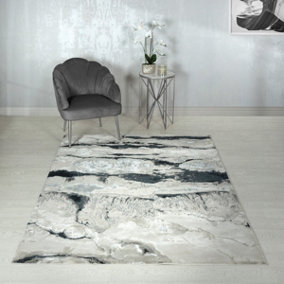Quartz Modern Abstract Optical Easy to Clean Rug for Living Room Bedroom and Dining Room-120cm X 170cm