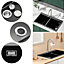 Quartz Undermount Kitchen Sink Double Bowl Black 835x490mm