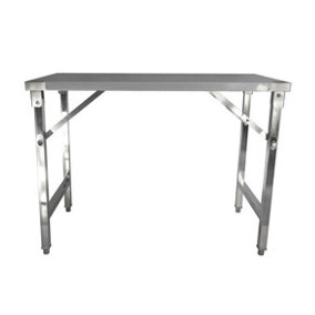 Quattro 1500mm Stainless Steel Foldable Work Trestle Table for Catering Events