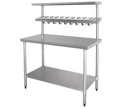 Quattro 1500mm Wide Stainless Steel Chef s Food Prep Table with GN