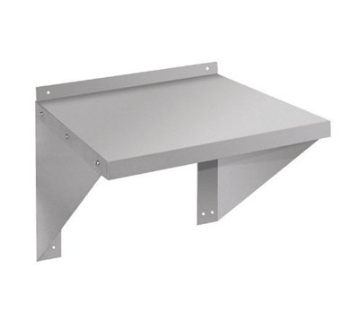 Quattro Microwave Oven Wall Shelf Stainless Steel - 580mm Wide | DIY at B&Q