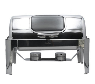 Quattro Roll Top Chafing Dish - Glass Window Full 9 Litre Capacity