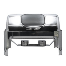 Quattro Roll Top Chafing Dish - Glass Window Full 9 Litre Capacity