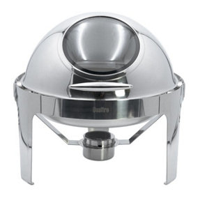 Quattro Round Roll Top Chafing Dish With Glass Window 6 Litre Capacity