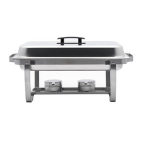 Quattro Twin Pack Chafing Dish Set Stainless Steel With Black Handles