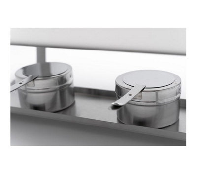 Quattro Twin Pack Chafing Dish Set Stainless Steel With Black Handles