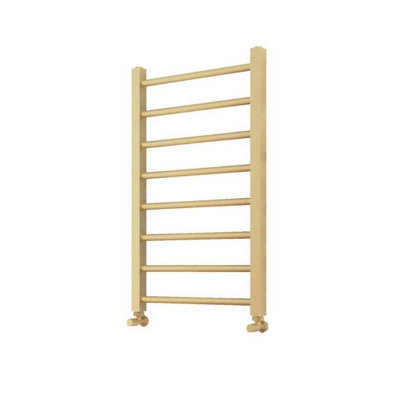 Qube Brushed Brass 800 x 500 Bathroom Radiator