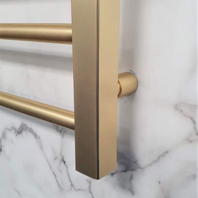 Qube Brushed Brass 800 x 500 Bathroom Radiator