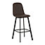 Quebec Bar Chair (Box of 2) - L54 x W42 x H103.5 cm - Brown Faux Leather