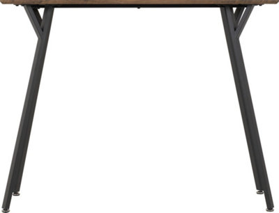 Quebec Bar Table in Medium Oak Effect and Black Metal Legs