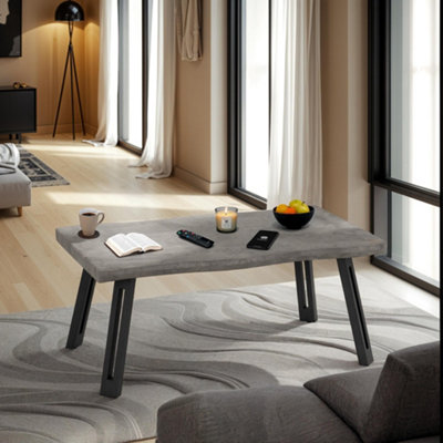 Quebec Concrete Effect Wave Edge Coffee Table