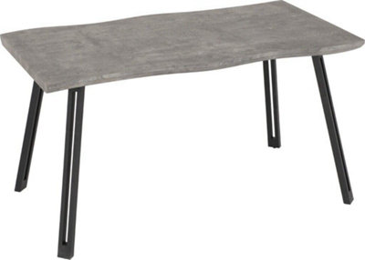 Quebec Dining Table Concrete Effect Wave Edge