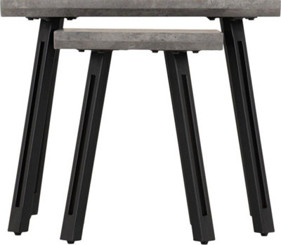 Quebec Nest of Tables Concrete Effect Wave Edge