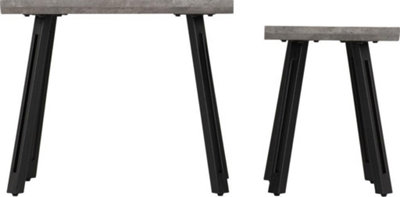 Quebec Nest of Tables Concrete Effect Wave Edge