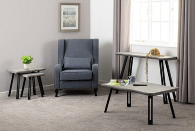 Quebec Nest of Tables Concrete Effect Wave Edge