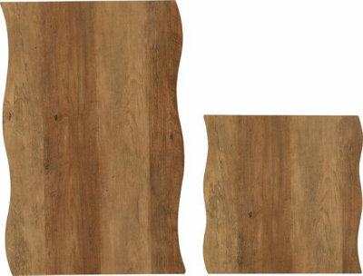 Quebec Wave Edge Nest of Tables Medium Oak Effect