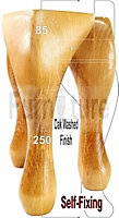 QUEEN ANNE WOODEN LEGS 250mm HIGH OAK WASH SET OF 4 REPLACEMENT FURNITURE FEET   (Self Fixed)