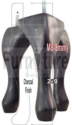 QUEEN ANNE WOODEN LEGS CHARCOAL 250mm HIGH SET OF 4 REPLACEMENT FURNITURE FEET  M8 Price Comparisons | Compare The Build