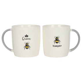 Queen Bee and Keeper  Ceramic Mug Set