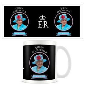 Queen Elizabeth II Roundel Mug Black/Blue/White (One Size)