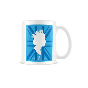 Queen Elizabeth II Silhouette Mug White/Blue (One Size)